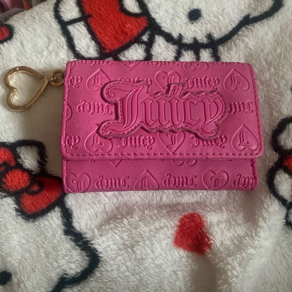 Juicy Couture Pink Embossed Wallet with Heart Charm